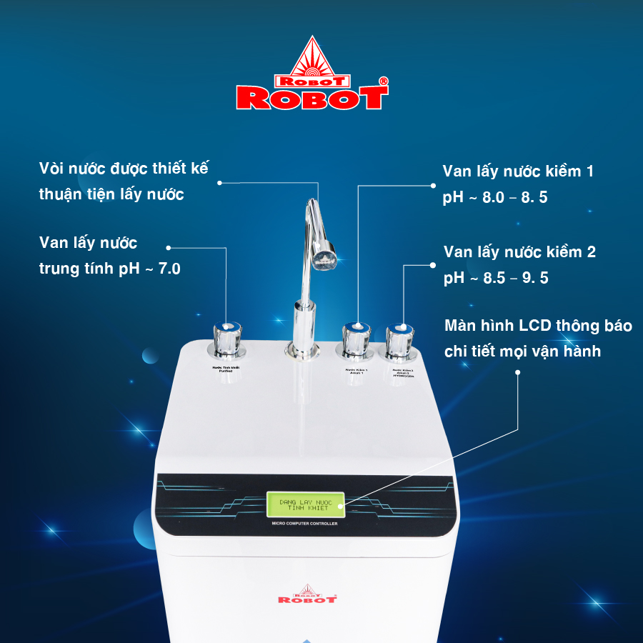 Máy Lọc Nước RO Hydrogen Kiềm ROBOT HydroMega-9 - Hàng Chính Hãng