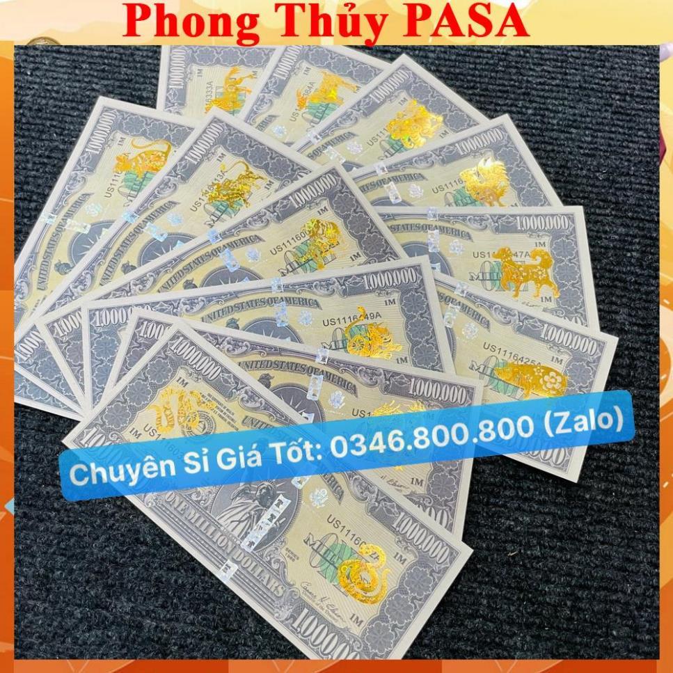 Tờ tiền 1 triệu đô Mỹ 12 con giáp mạ vàng, có bảo an phát quang, tặng bao lì xì