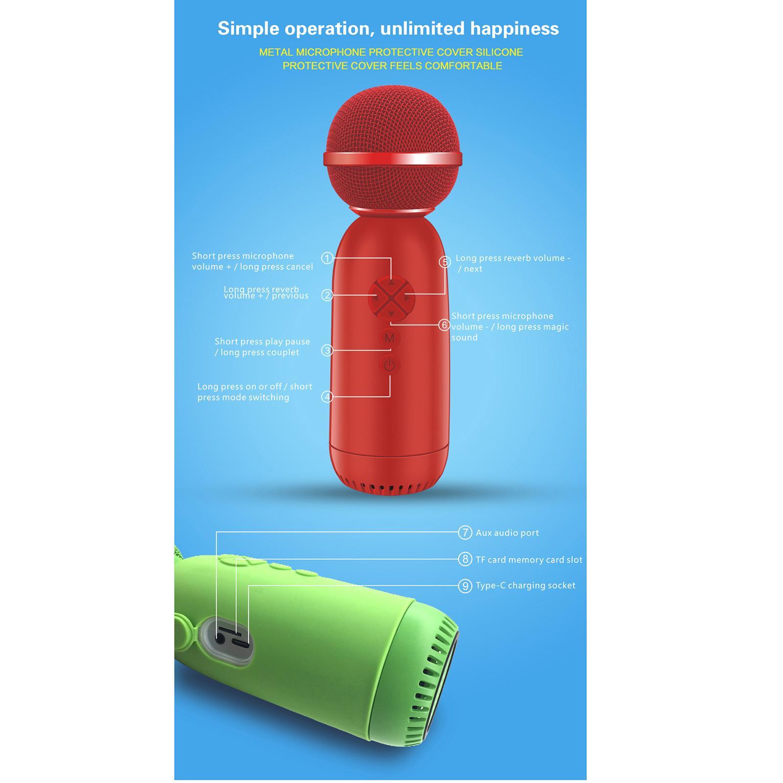 Kokiya Music Speaker ,Bluetooth 5.0 2 in 1 Karaoke Wireless Microphone for Party