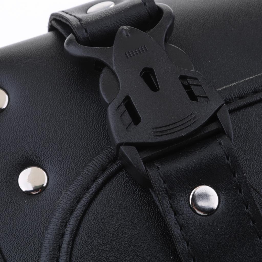 Leather Tool Bag Motorcycle Bike Handlebar Pouch Storage Bag Fork