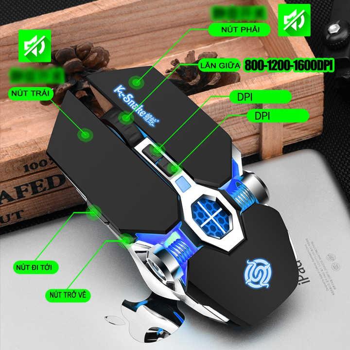 Chuột không dây chuyên game pin sạc Led 7 màu K-SNAKE BM400 CHUỘT ĐỈNH CHO DÂN PUBG &amp; FPS -VL - Hàng Chính Hãng