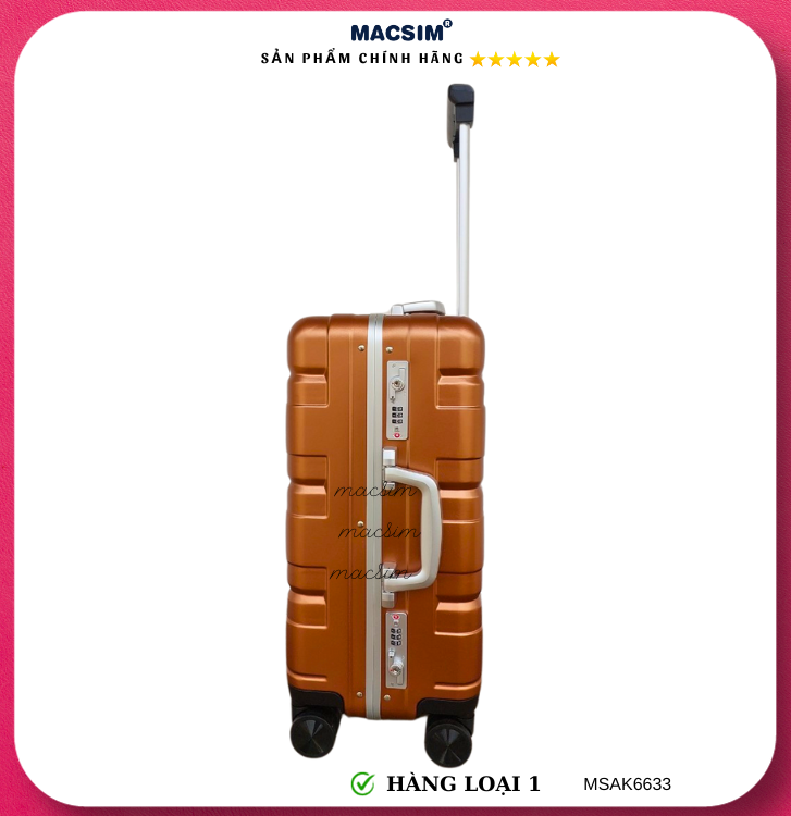 Vali cao cấp Macsim Aksen hàng loại 1 MSAK6633 cỡ 20inch màu đồng