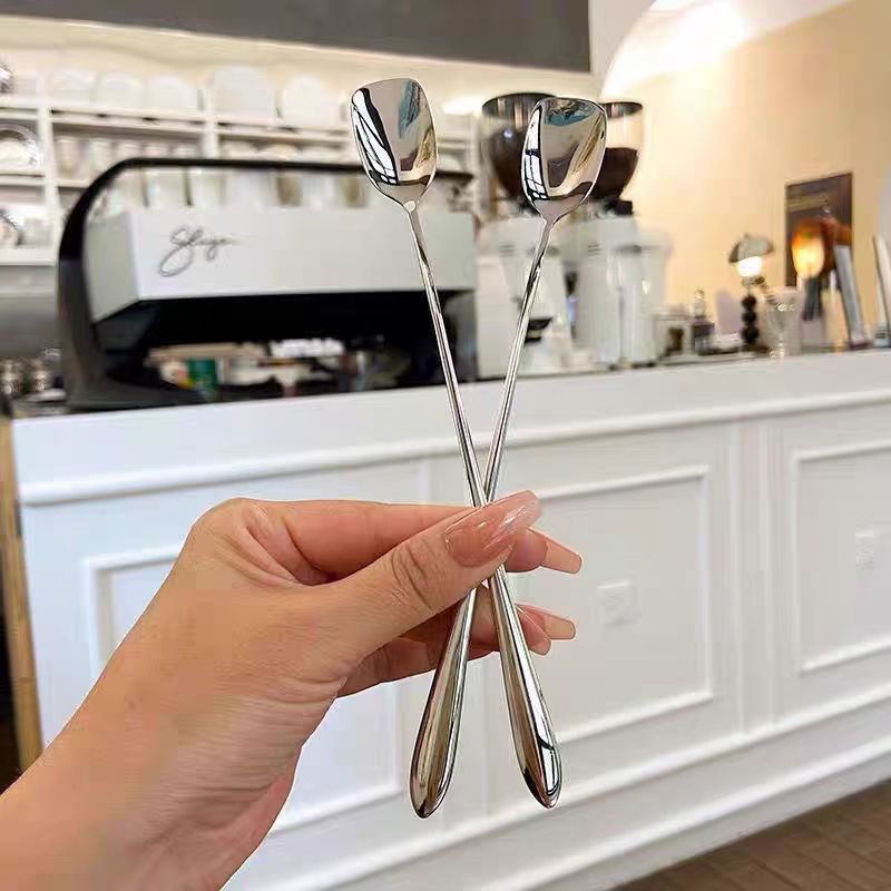 Combo 3 muỗng thìa uống cafe inox không gỉ thiết kế dài dày thon gọn sang trọng