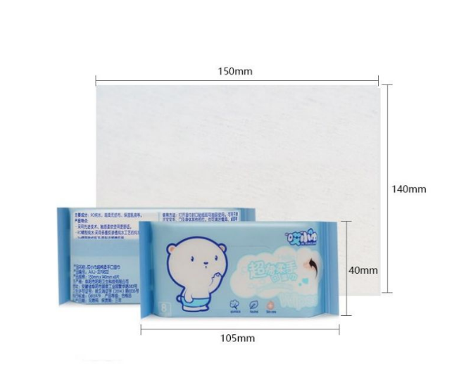 Khăn giấy ướt mini không mùi 1 bịch 8 gói, nhiều hình dễ thương bỏ túi tiện lợi GD708-KGMini