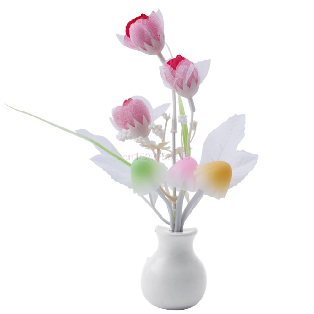 Đèn Ngủ Cảm Ứng Ánh Sáng Hình Hoa Nấm Và Hoa Tulip