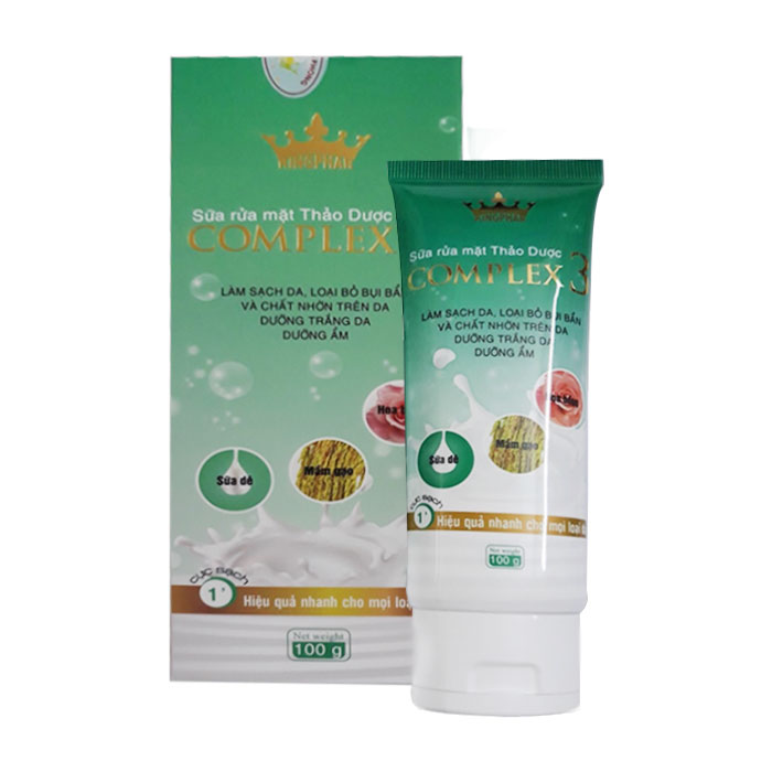 Sữa rửa mặt Thảo dược Complex 3 Kingphar , tube 100g