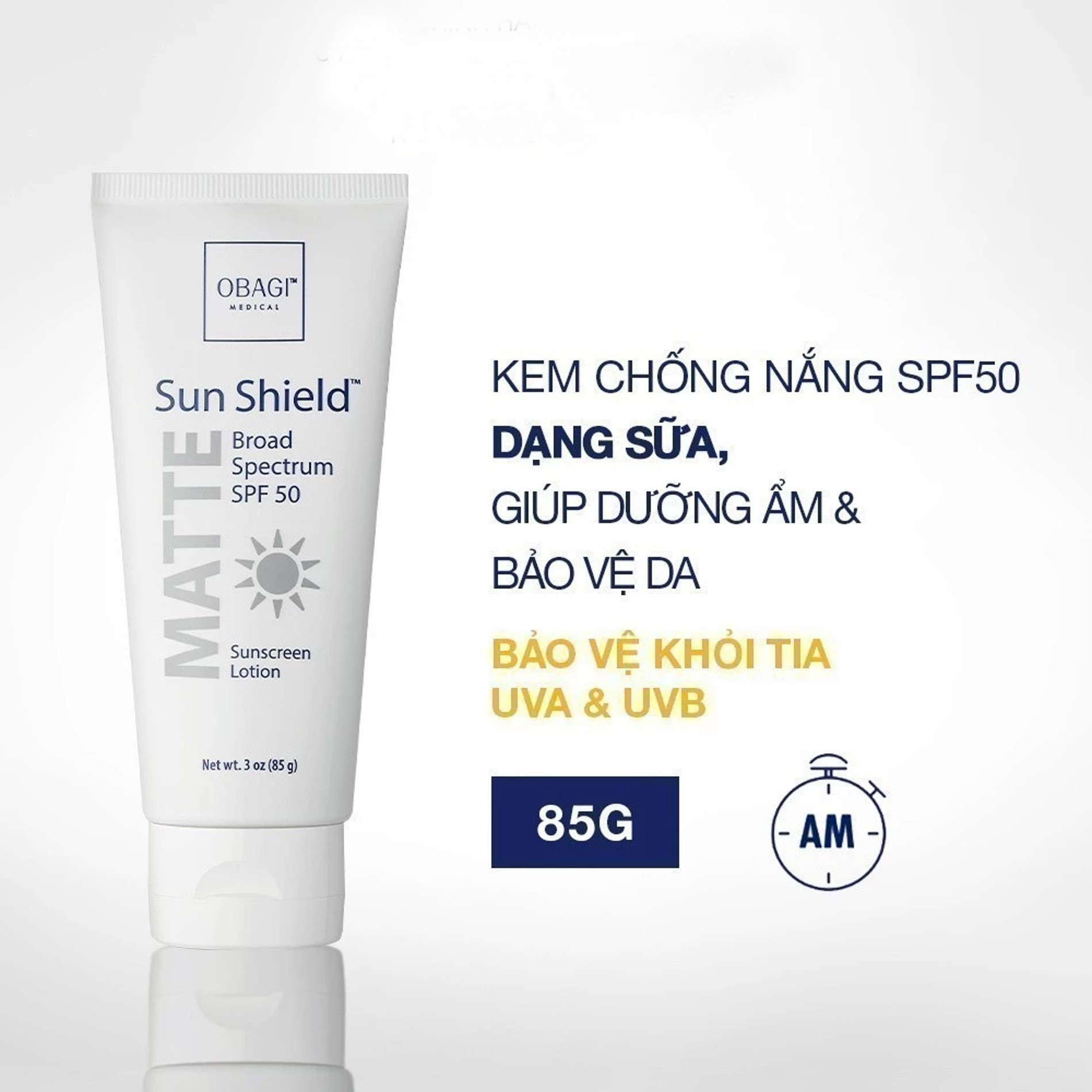 Kem Chống Nắng Phổ Rộng Obagi Sun Shield Matte Broad Spectrum SPF50 85g
