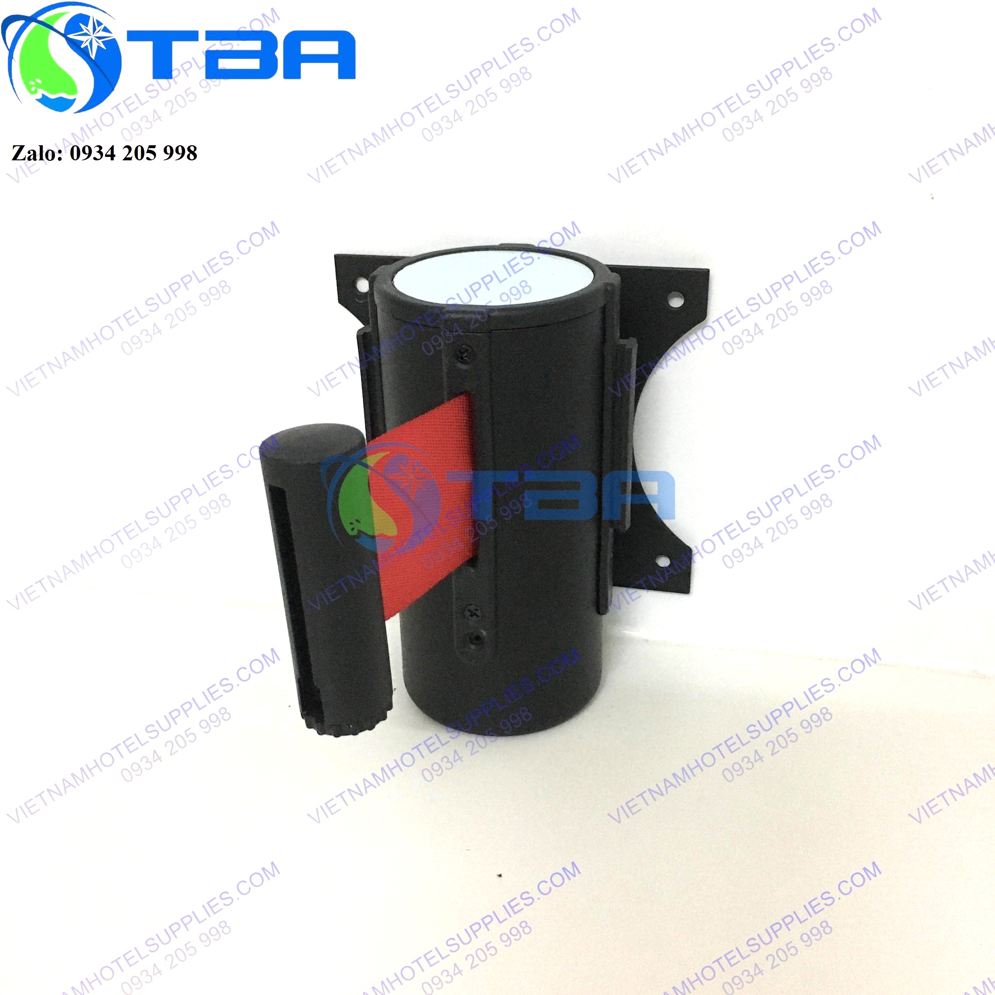 Trụ chắn gắn tường 3m màu đen với dây căng màu đỏ chất lượng cao