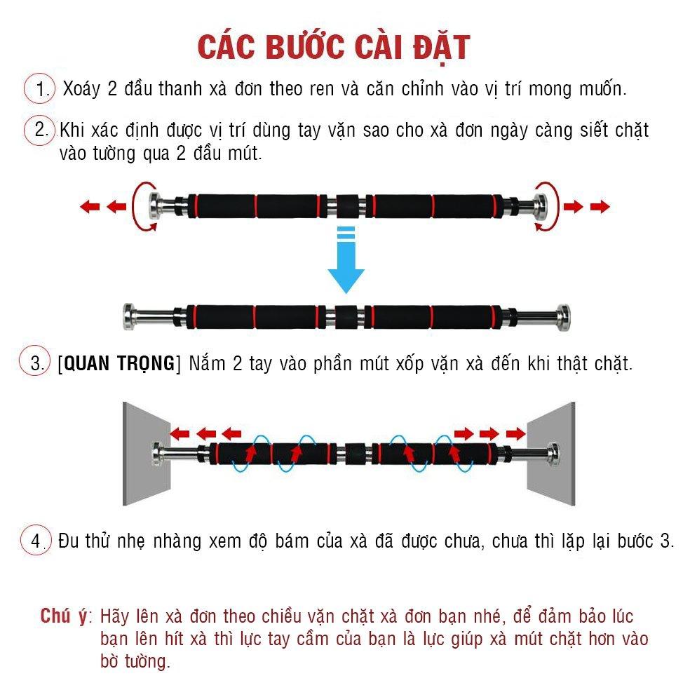 Xà Đơn Gắn Cửa, Treo Tường 2 Kích Thước, Dụng Cụ Tập Cơ Bụng, Tập Gym Tại Nhà Đa Năng Siêu Tiện Dụng