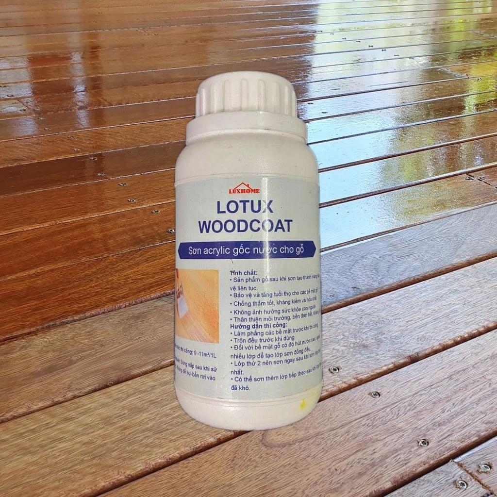 Sơn bóng gỗ, sơn phủ bóng, chống thấm, chống rêu mốc, tia uv, bảo vệ gỗ - Trong suốt, acrylic gốc nước - LoTux Woocho
