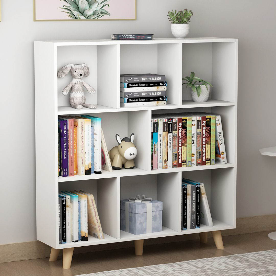 Giá sách bằng gỗ trang trí gia đình SMLIFE Brodeur