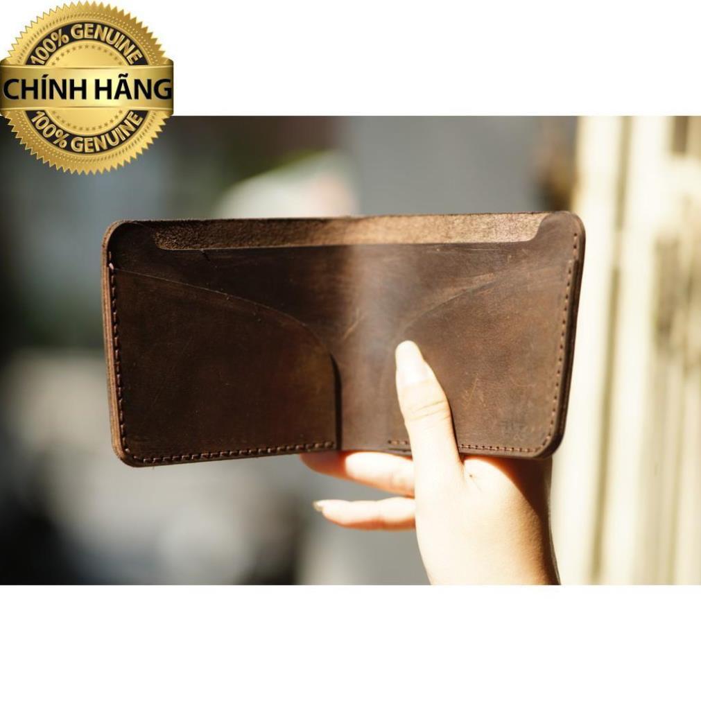 VÍ SIMPLE DA BÒ THẬT NÂU ĐẤT - CHÍNH HÃNG RAM LEATHER .