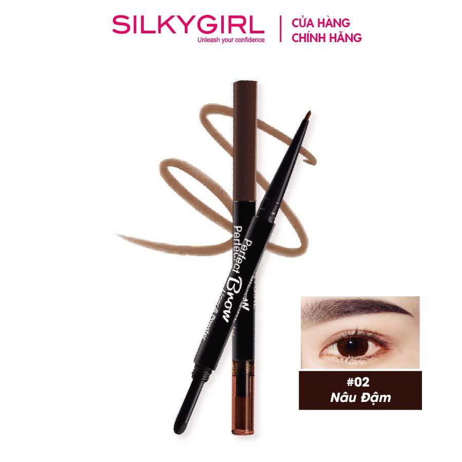 Chì Định Hình Mày 2 Đầu Silkygirl Perfect Brow Liner Powder 0.5g