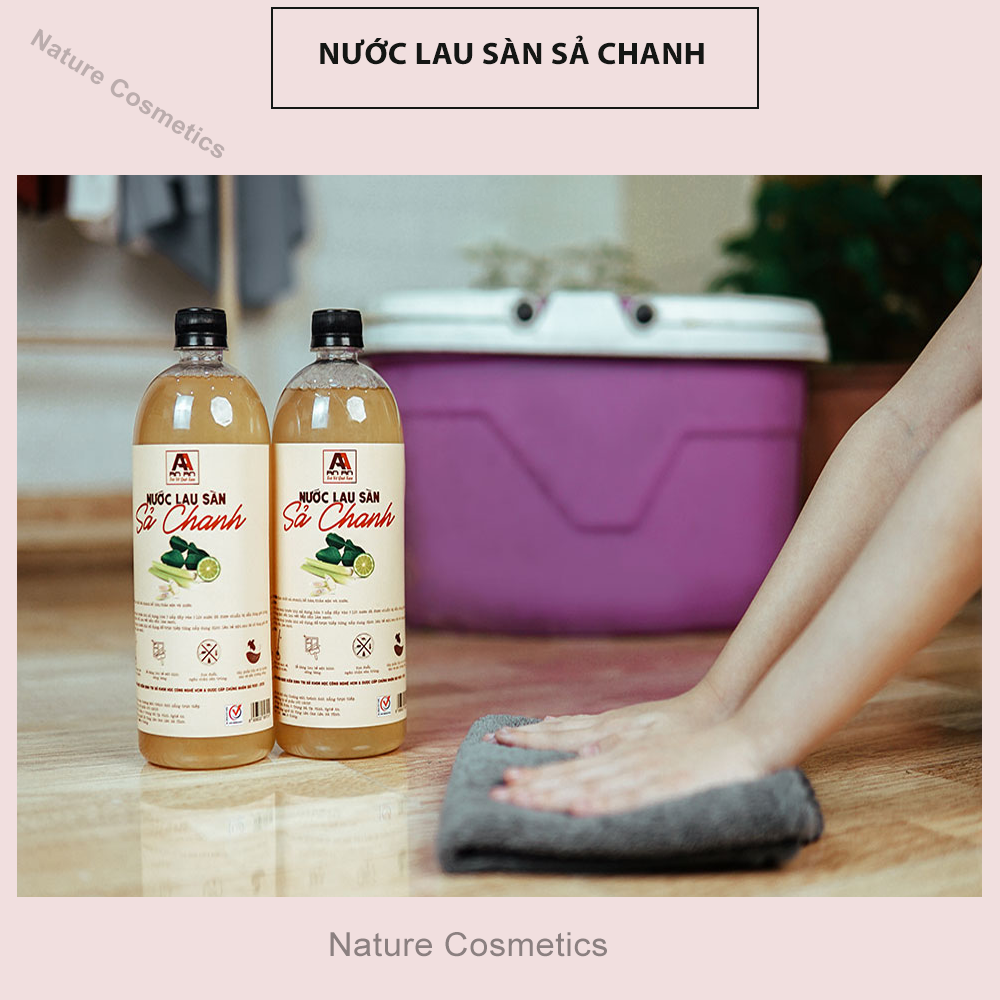 Combo 2 chai lau sàn sả chanh An An (1000ml/chai)| Xua đuổi kiến, muỗi, gián. Sàn nhà sạch bong thơm mát, An toàn trẻ nhỏ và phụ nữ mang bầu