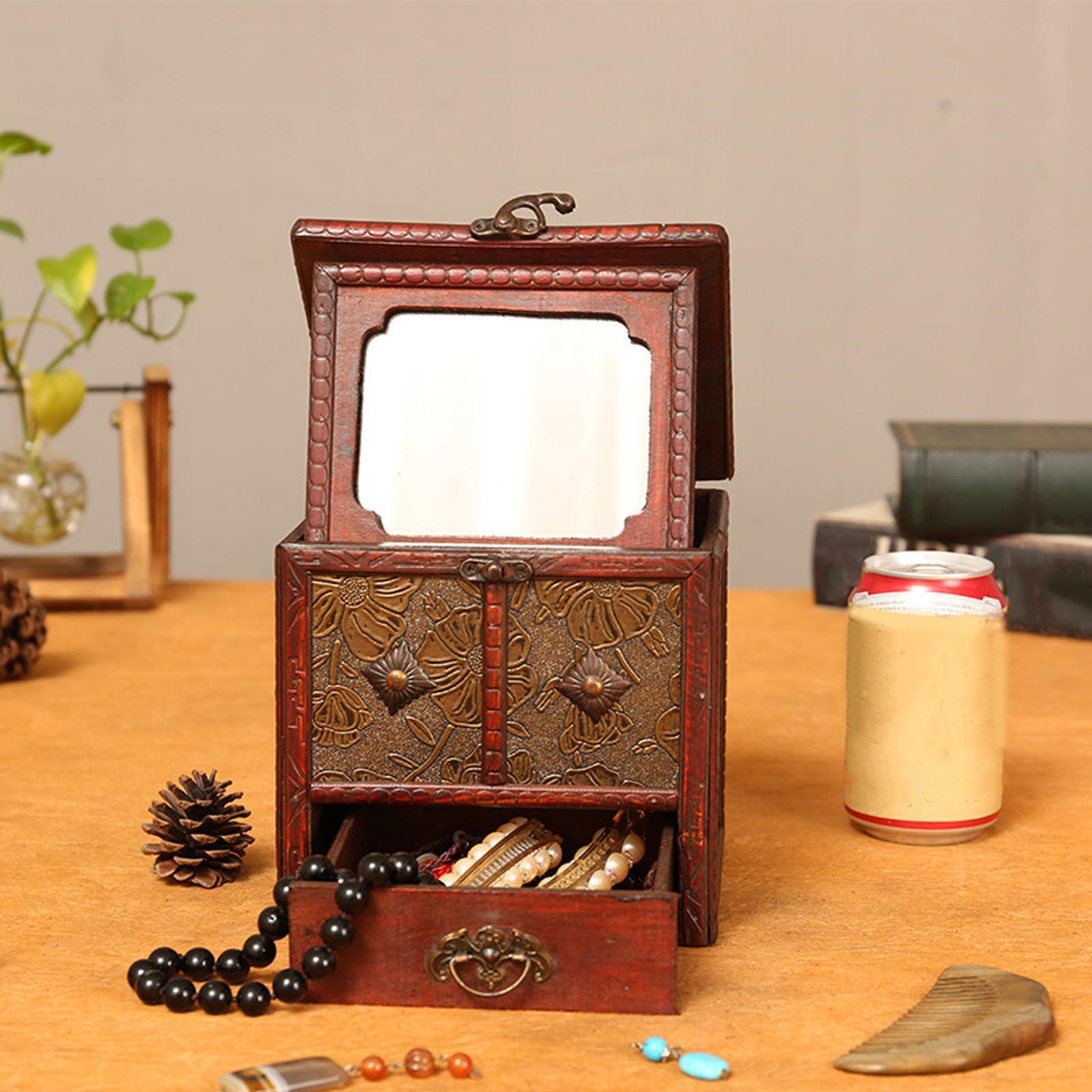 Wooden Storage Box Display Decorative Box Jewelry Storage Box for Earrings Girls Women