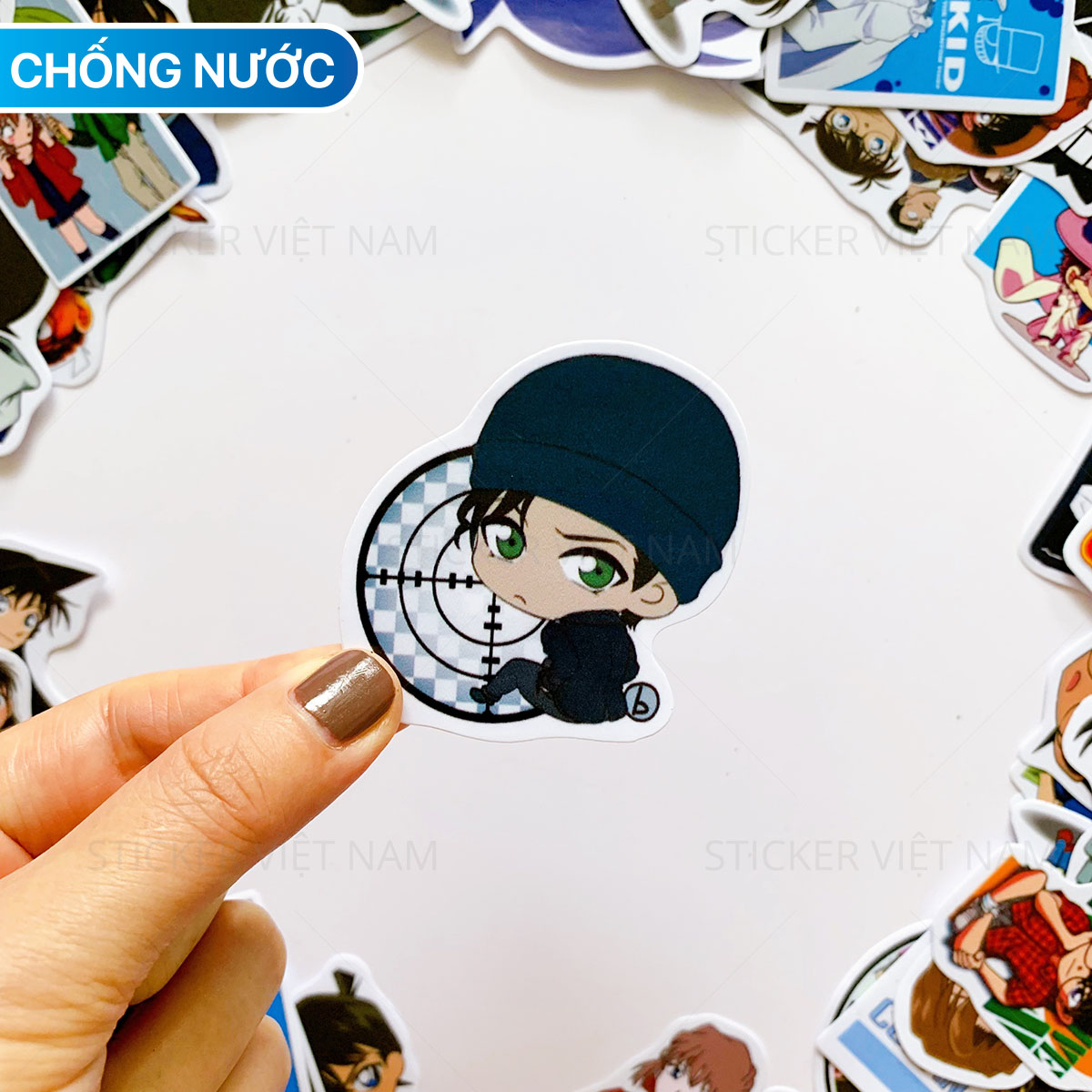 sticker Conan Thám Tử Nhí Lừng Danh Kaito Kid trang trí siêu dễ thương chống nước - gói nhỏ - 20 hình