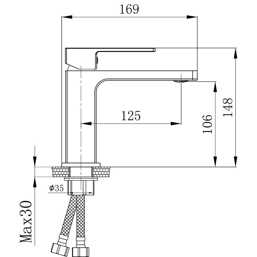 Vòi lavabo  nóng lạnh Đồng mạ Chrome Eurolife EL-HAVENT 02 (Trắng bạc)