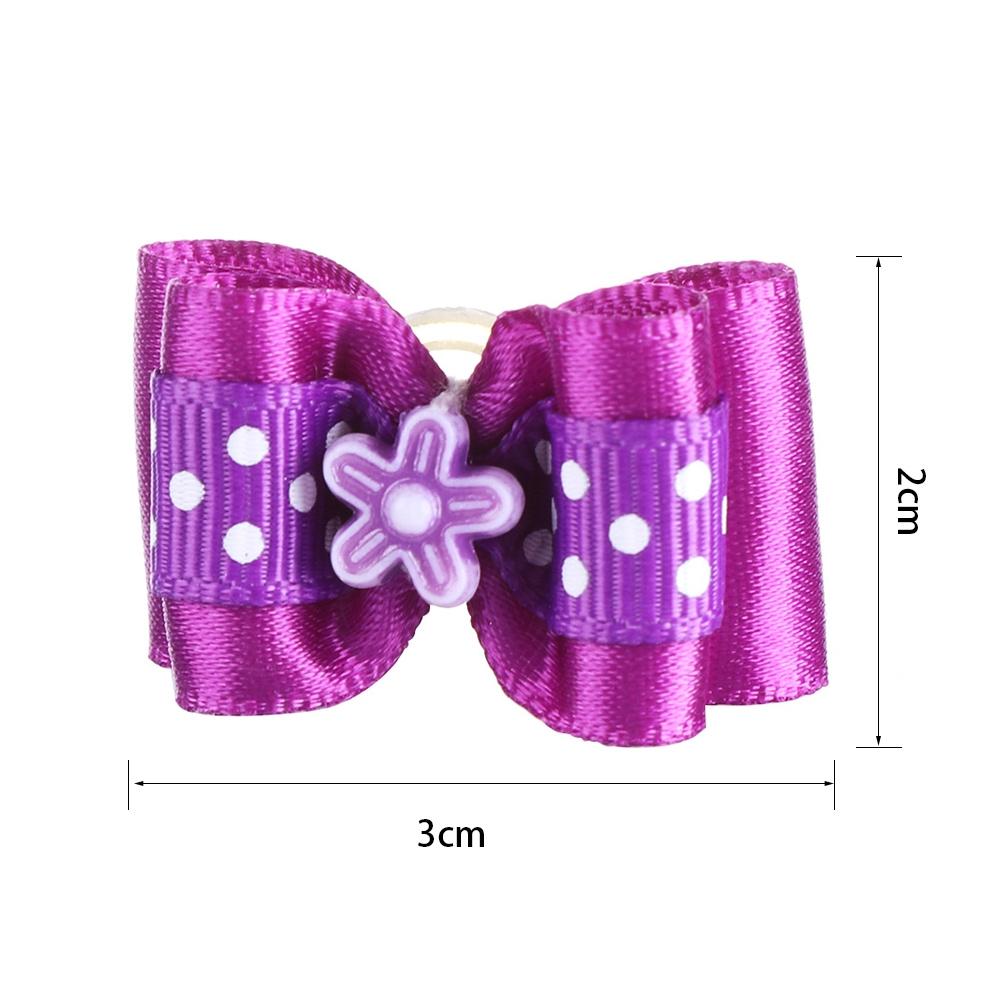 YOLAN 10PCS Handmade Random Puppy Accessories Cat Grooming Rubber Bands Dog Bowknot