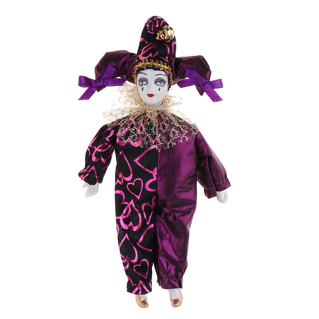 9 Inch Porcelain Dolls Italian Eros Triangel Dolls Model Sad Clown For Dollhouse Decoration