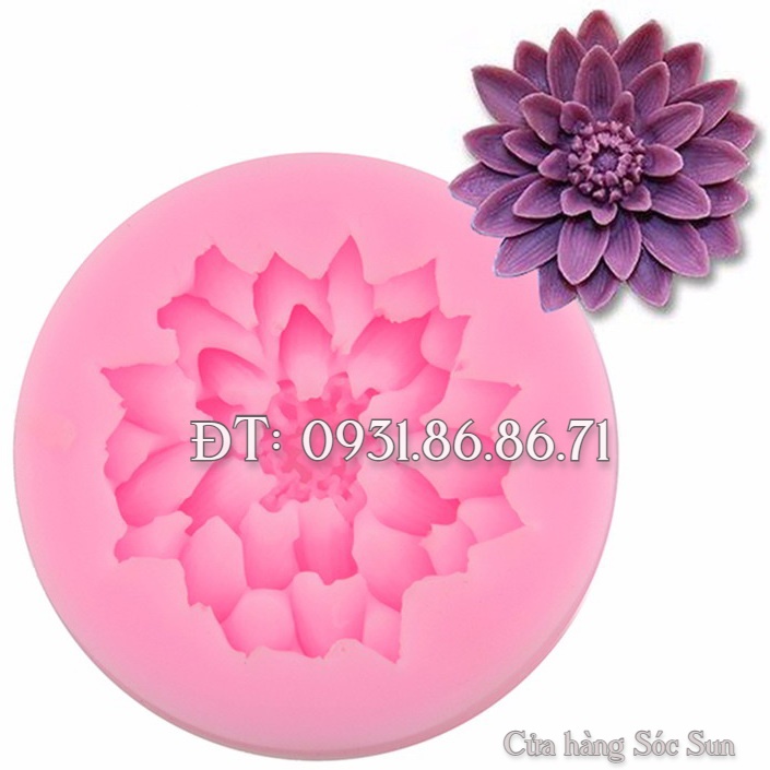 Khuôn silicon hoa cúc cánh dài nhiều tầng - Mã số 1209