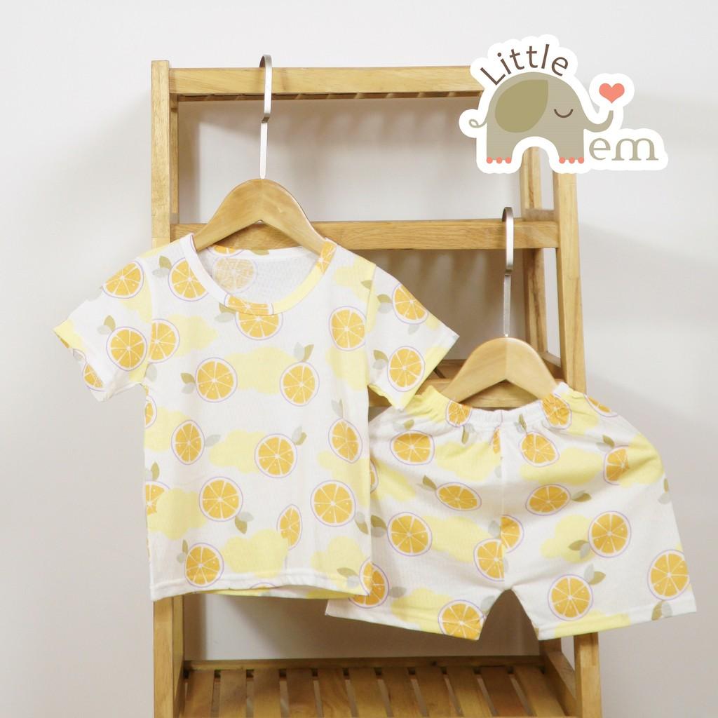 Bộ đồ bé gái Cotton tre cộc tay _ Orange