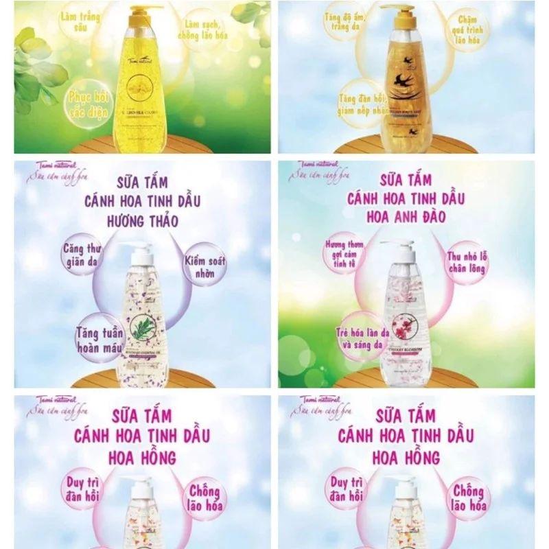 Sữa Tắm Cánh Hoa Tinh Dầu Hoa Hồng 600ml TAMI NATURAL