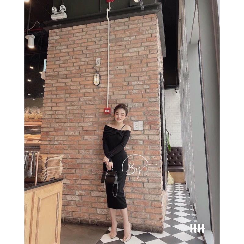 Đầm body vai nơ