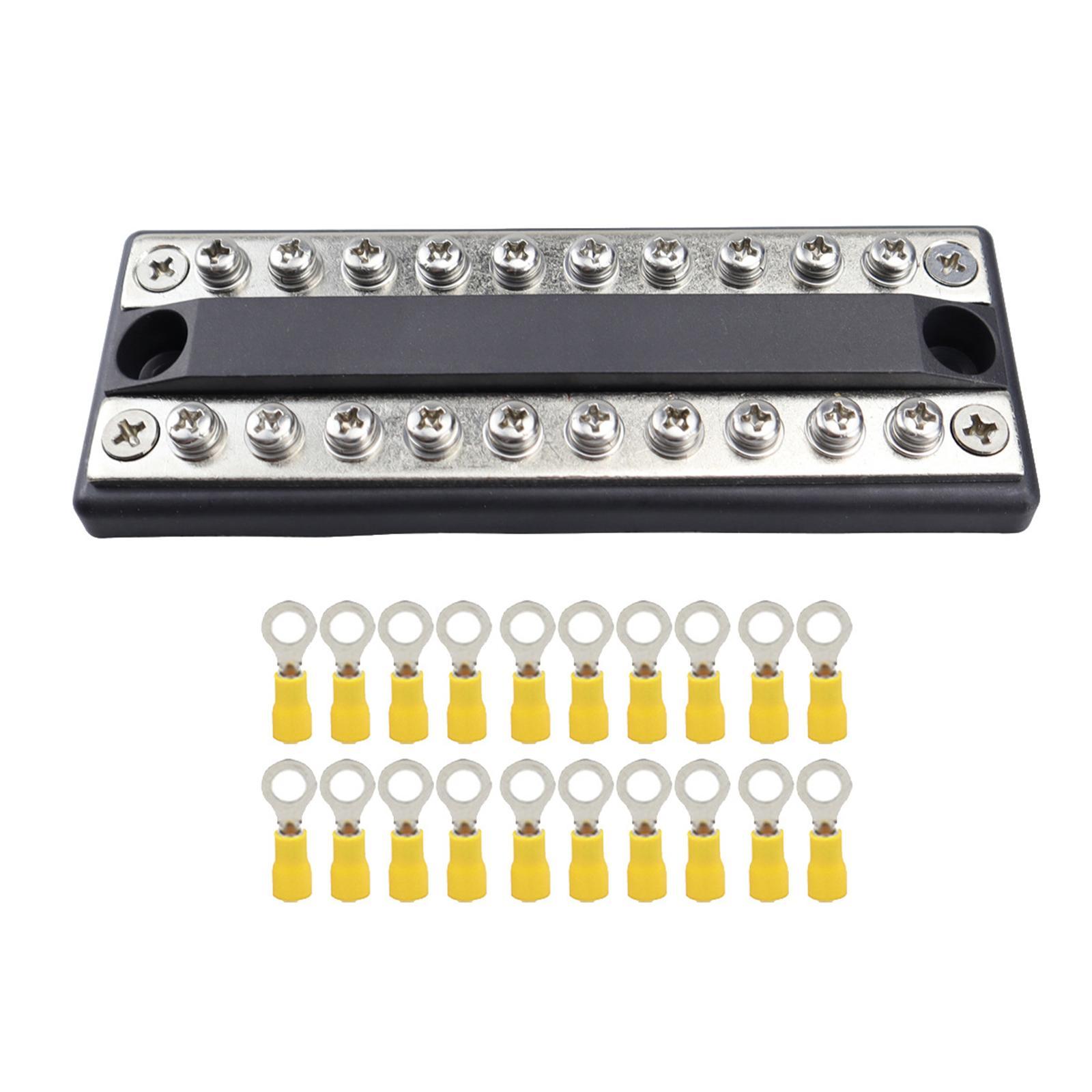 Terminal Block Dual Row Screw Terminal Strip for Vehicles Automotive RV