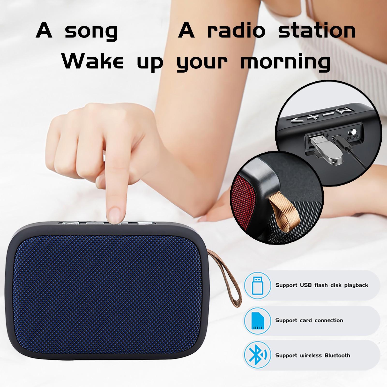 Thẻ SD FM di động âm thanh nổi cho điện thoại thông minh Bluetooth Loa máy tính xách tay không dây Màu sắc: Đen