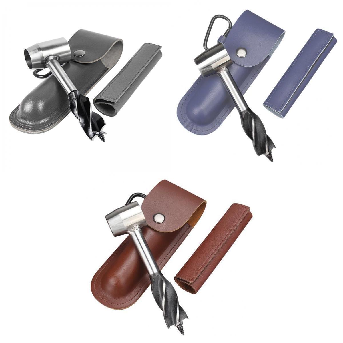 3Pcs Hand Auger Drill Bit Bushcraft Puncher Hand Screw Drill Camping