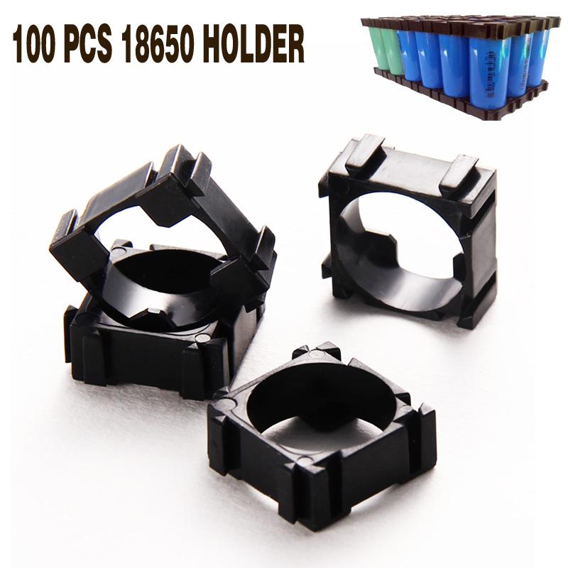100 Chiếc 22X22 Mm 18650 Pin Nhựa Pin Lithium Hỗ Trợ Kết Nối Chân Đế Chống Rung Hình Trụ Chân Đế An Toàn