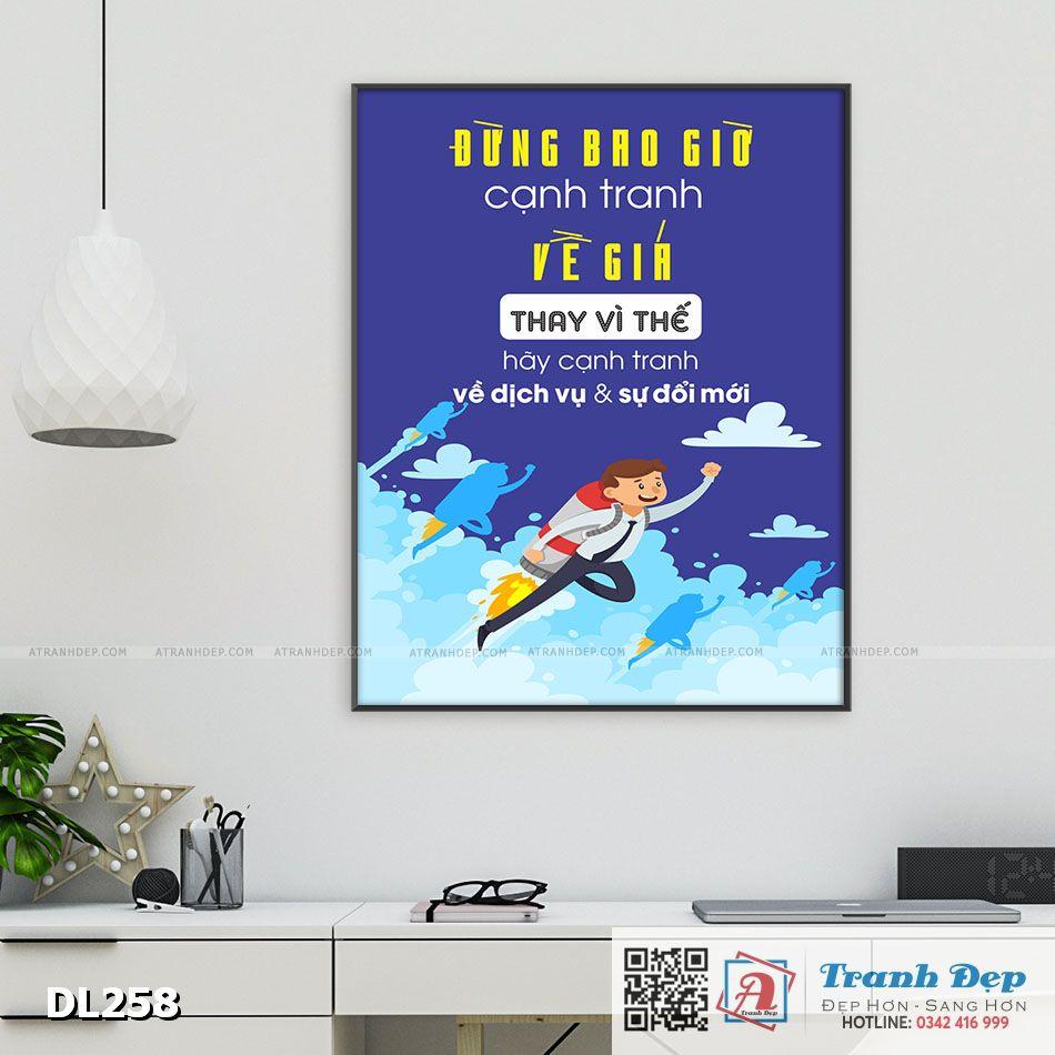 Tranh động lực trang trí phòng làm việc - Đừng bao giờ cạnh tranh về giá - DL258