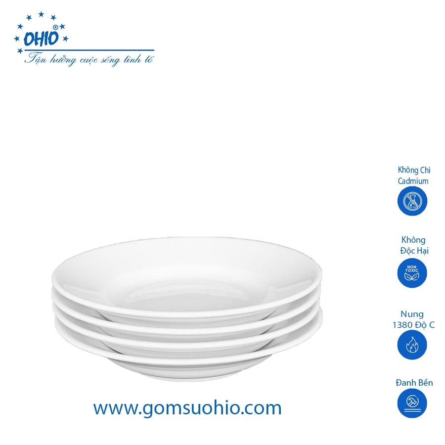 Đĩa Sâu 20.5cm Sứ Trắng OHIO