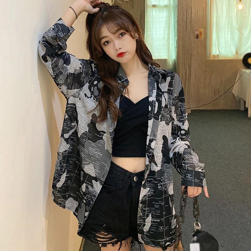 Áo Sơ Mi Tay Dài Dáng Rộng Phong Cách Cổ Điển Cho Nữ