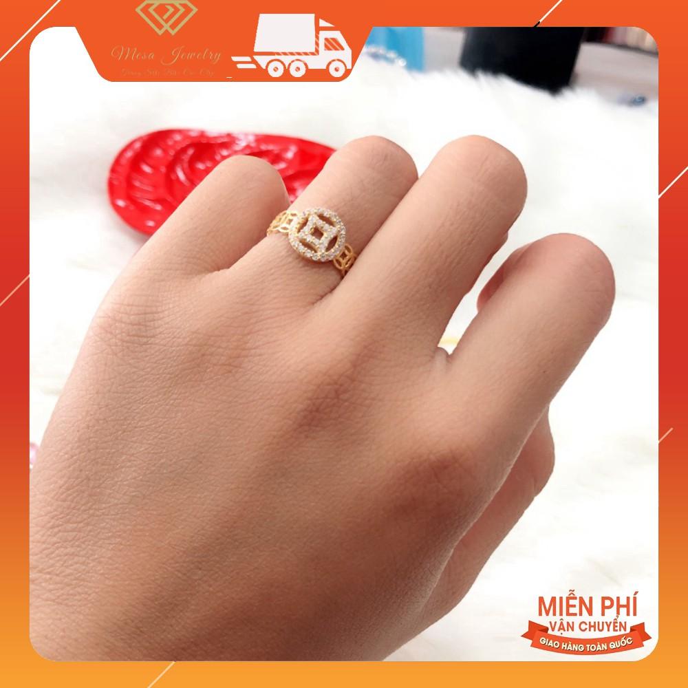 NHẪN NỮ BẠC TA - NHẪN KIM TIỀN MẶT TIỀN TRÒN