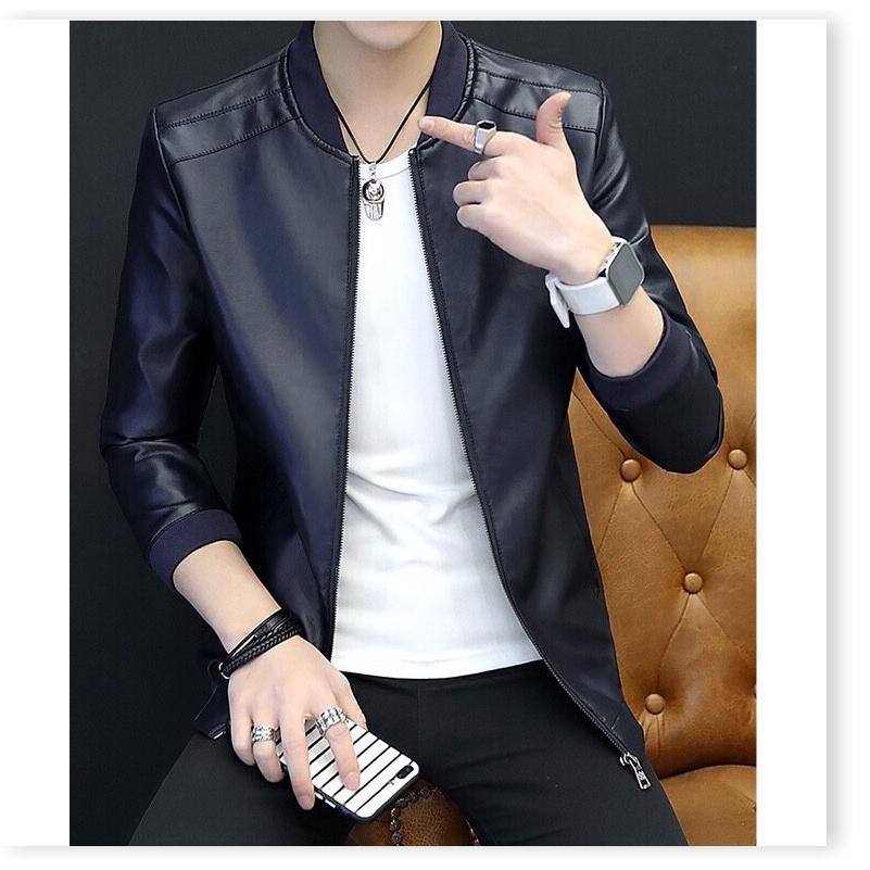 Áo khoác da nam bomber xịn xò