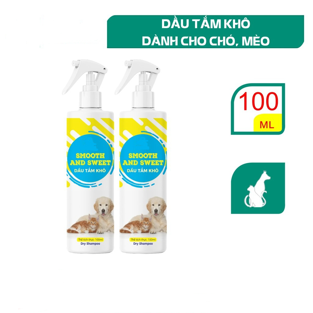 DẦU XỊT TẮM KHÔ CHO CHÓ MÈO KHÔNG DÙNG NƯỚC , KHỬ MÙI , SẠCH LÔNG SMOOTH AND SWEET - SP005311