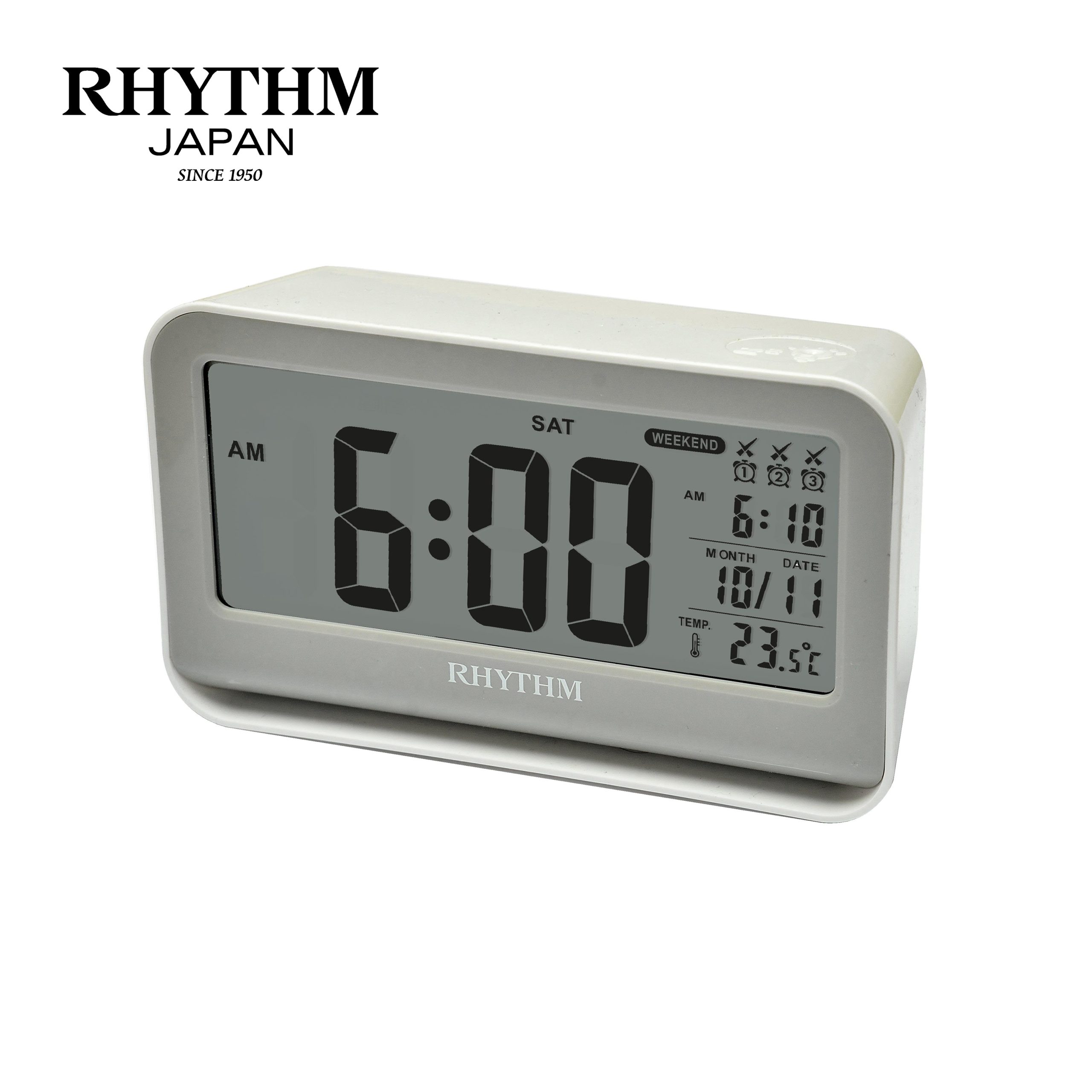 Đồng hồ Rhythm LCT097NR03 – KT 15.0 x 8.8 x 5.0cm / 190g. Vỏ nhựa. Dùng Pin.