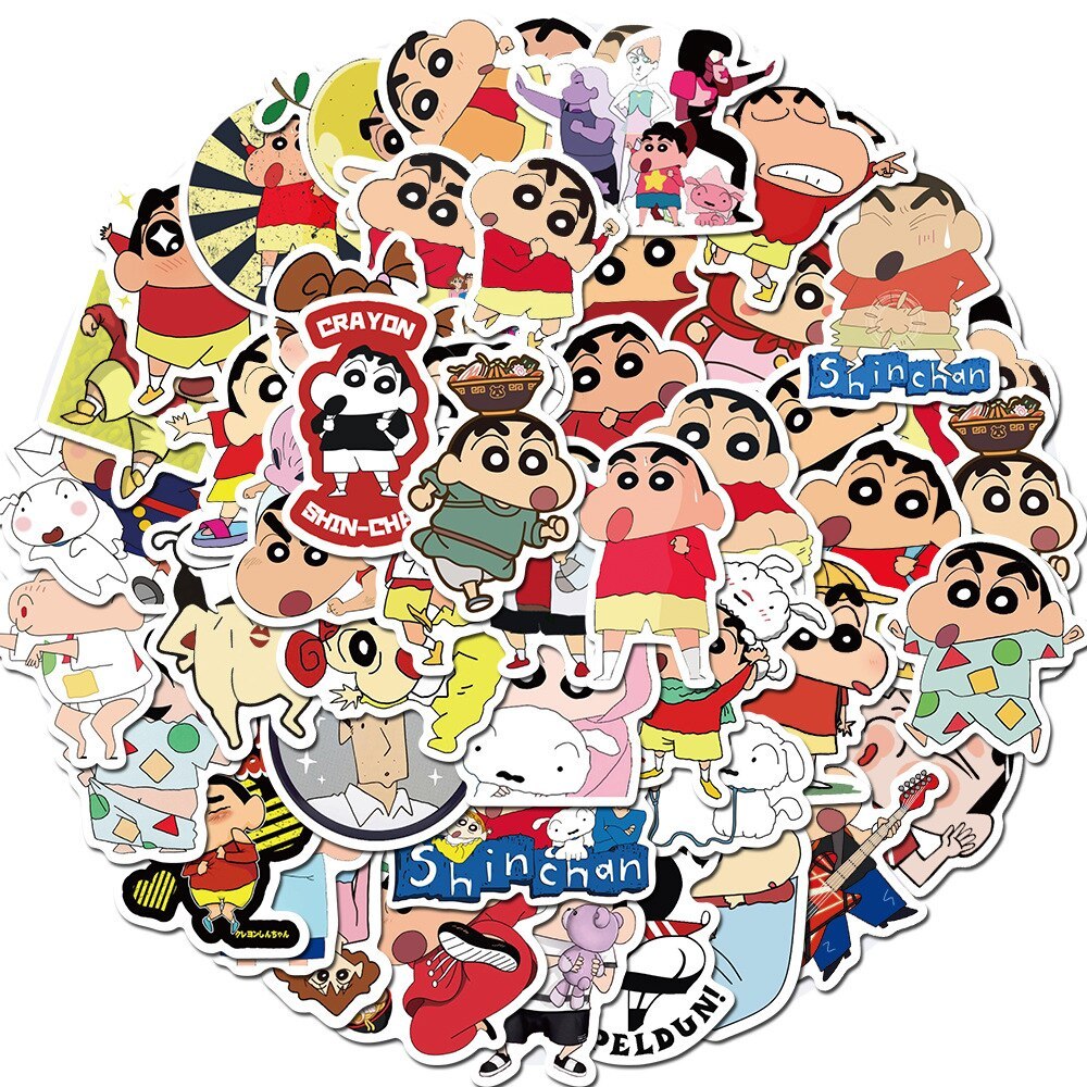 Set 60 sticker Shin cậu bé chút chì hình dán có ép lụa