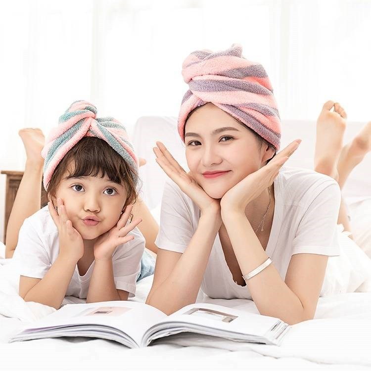 Khăn Quấn Đầu Làm Khô Tóc Siêu Tốc ( tặng cột tóc hoa cúc siêu cute)