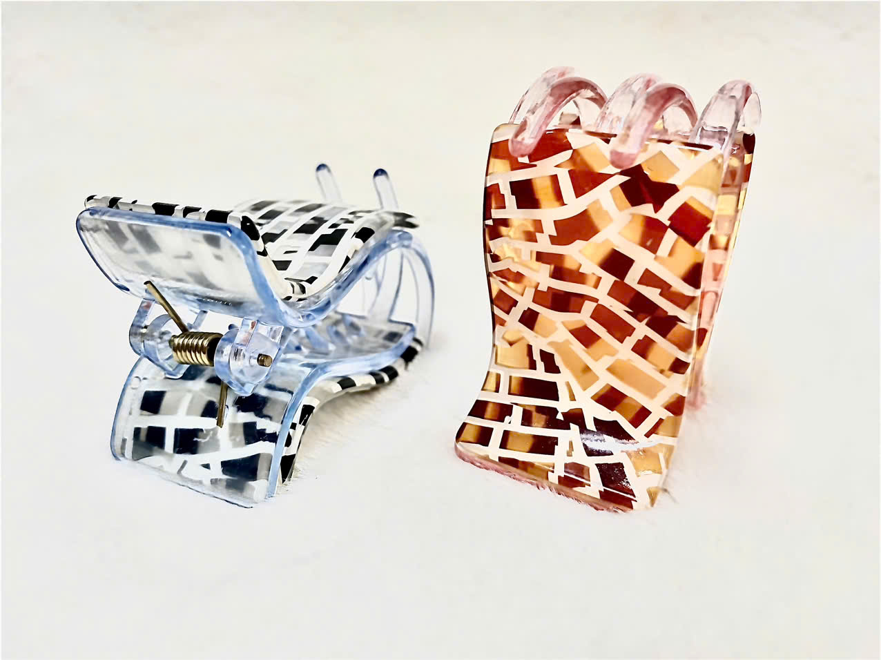 Kẹp tóc càng cua xịn họa tiết sang trọng phong cách Hàn Quốc - Kẹp tóc 2 lớp rất chắc chắn ( nhựa tốt )