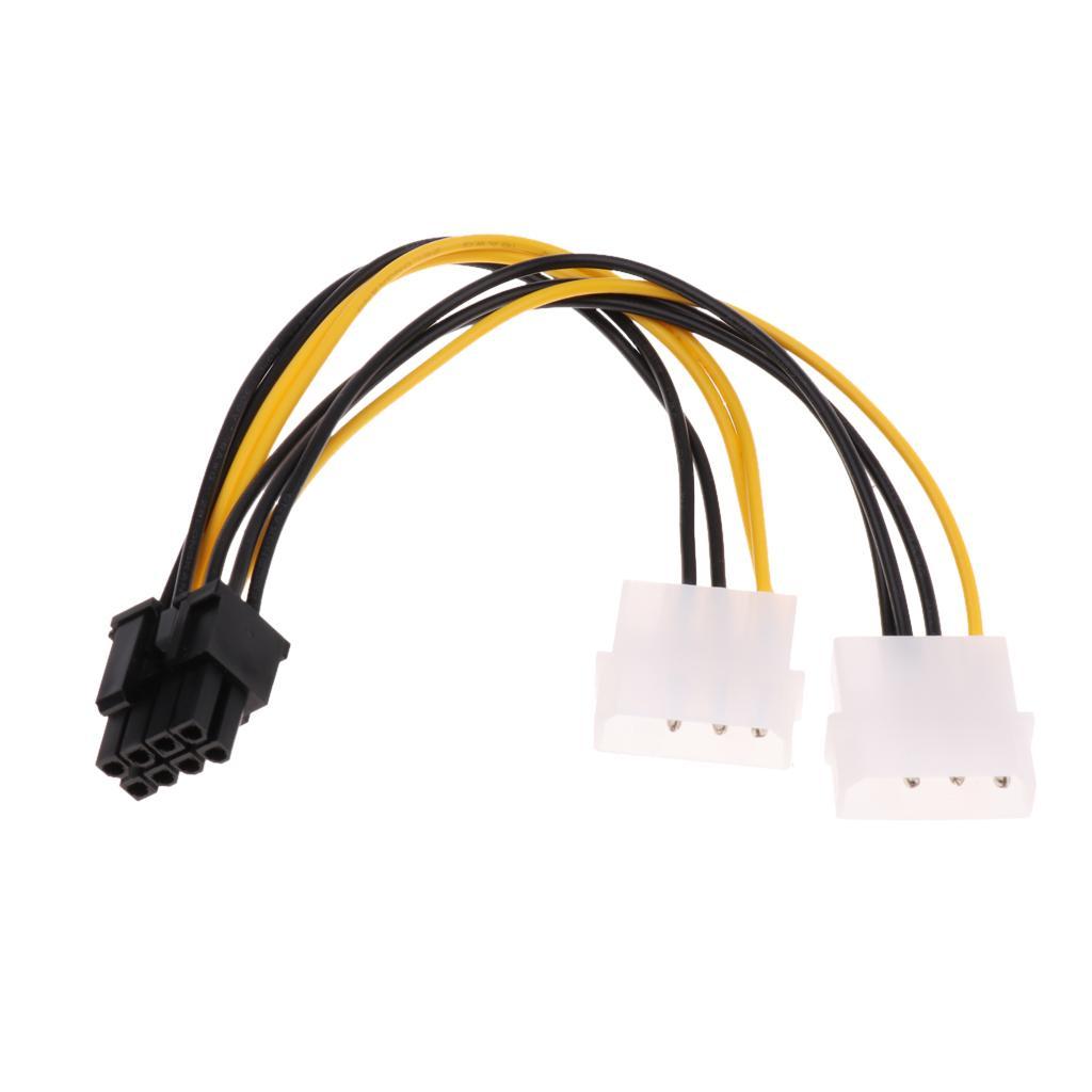 Dual 4-pin Mini to 8-pin PCI-e Power Cable Video Card Extension Cord