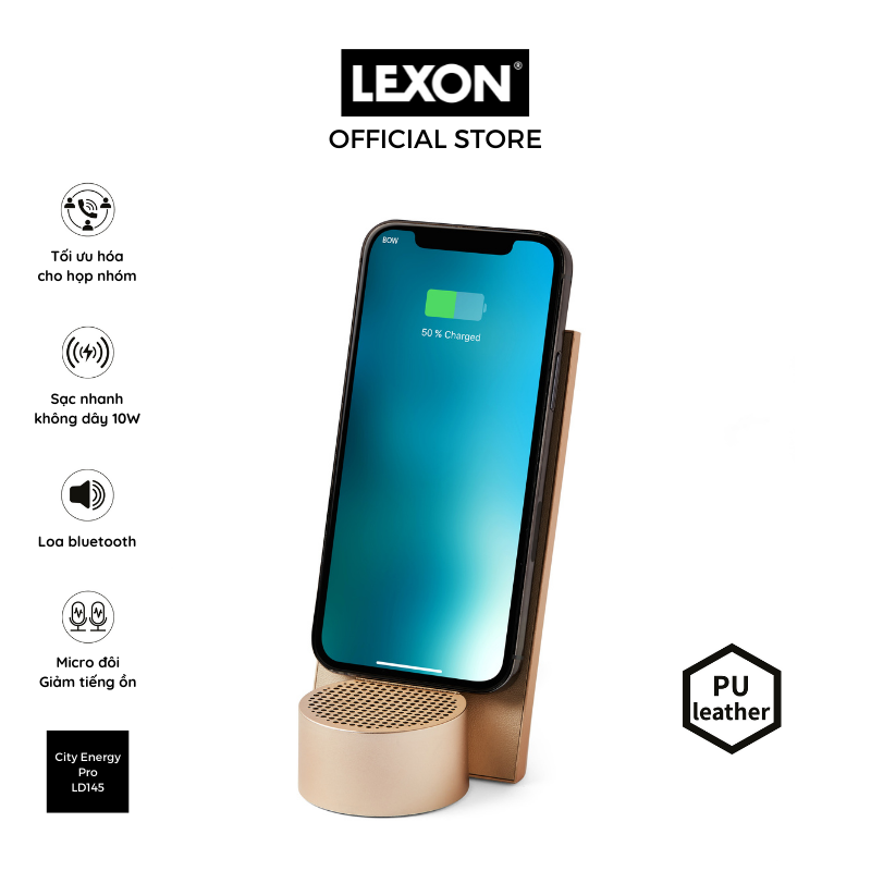 Trạm sạc không dây LEXON với loa bluetooth và micro - CITY ENERGY PRO - Hàng chính hãng