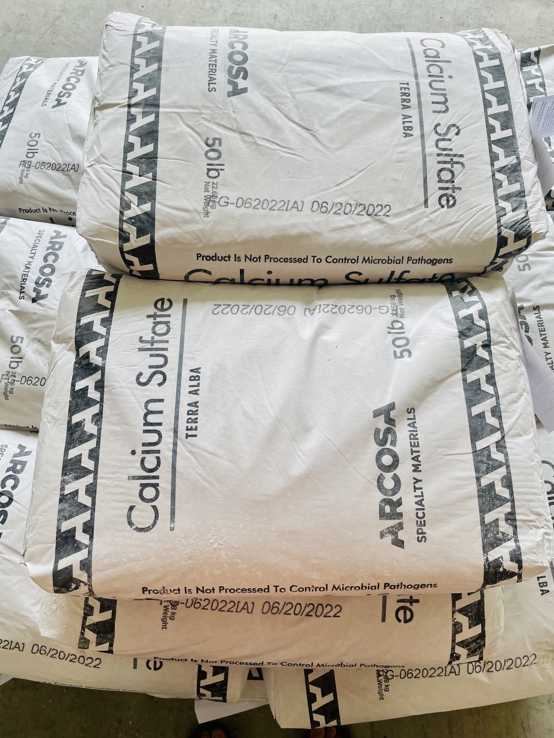 Calcium sulfate Mỹ 23kg thạch cao tinh khiết 99% dùng trong thực phẩm