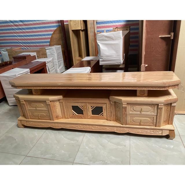 Kệ tivi vát góc gỗ sồi / xoan đào 2m-2m2