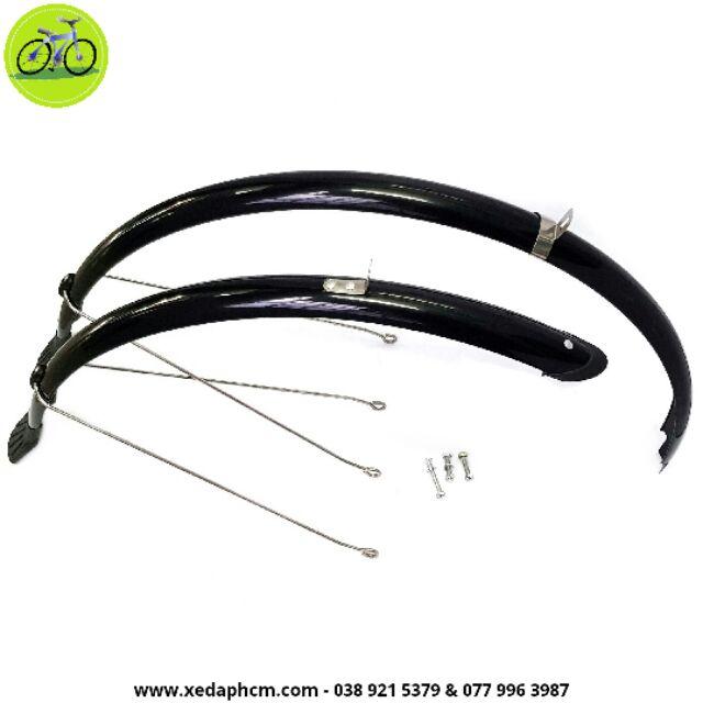 Dè chắn bùn xe đạp touring, city bánh 700c nhựa dẻo, vè xe đen full