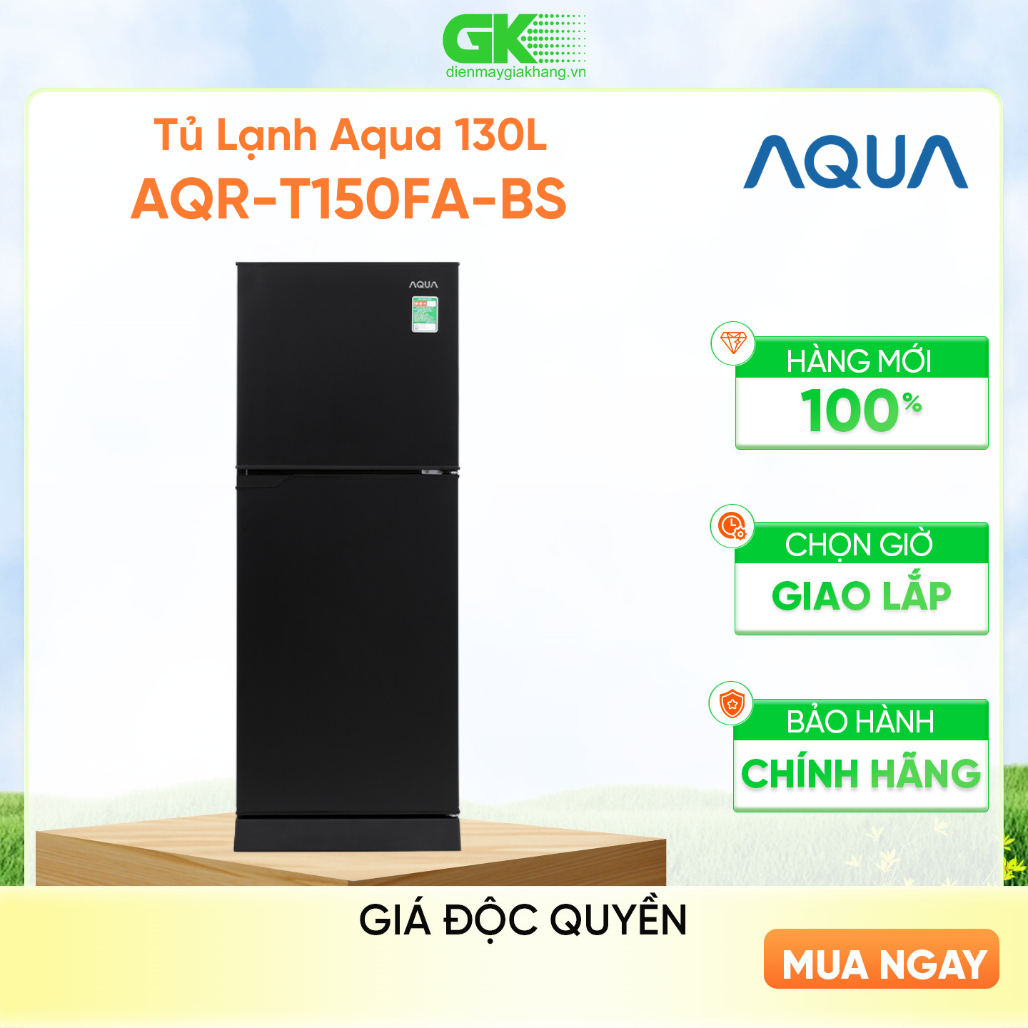 Tủ Lạnh Aqua 130 lít AQR-T150FA-BS