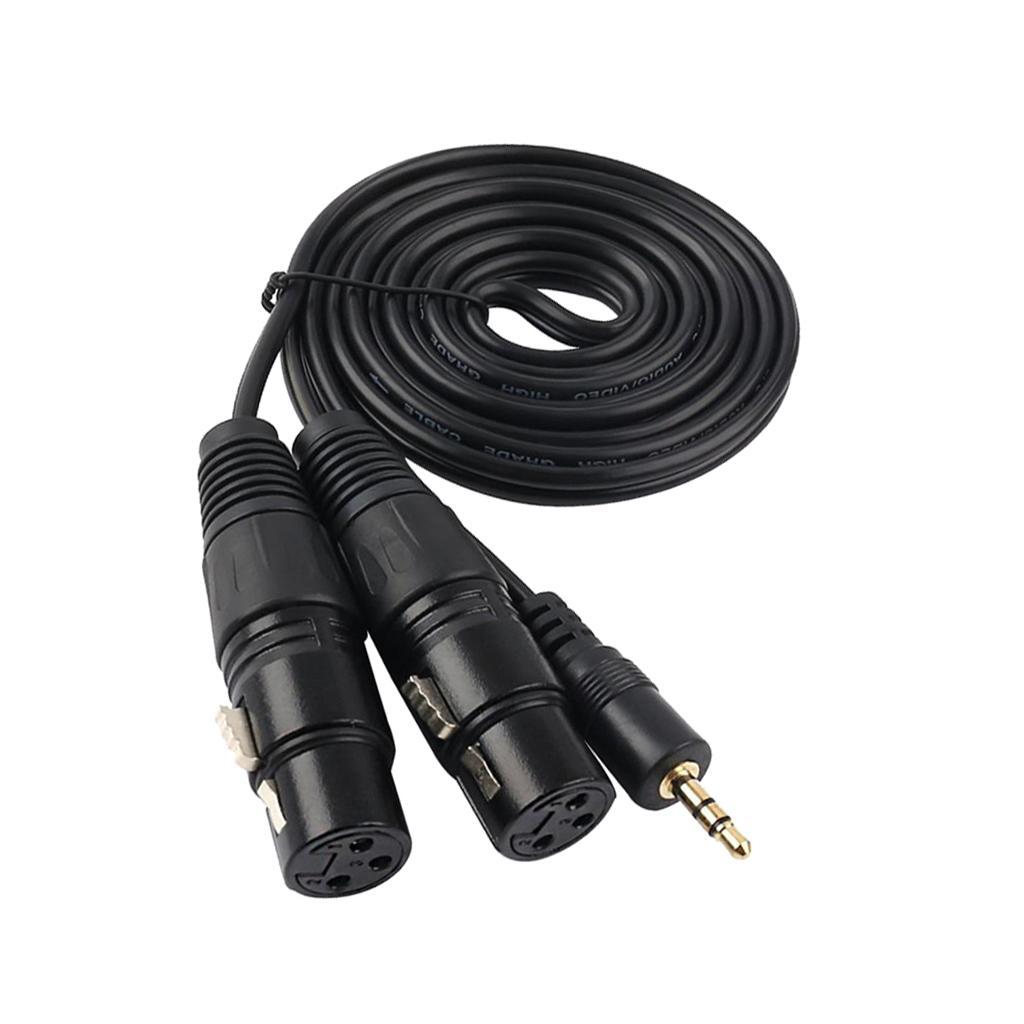 3.5 mm Mini Jack Stereo TRS to Dual XLR Female Y splitter Patch Cable