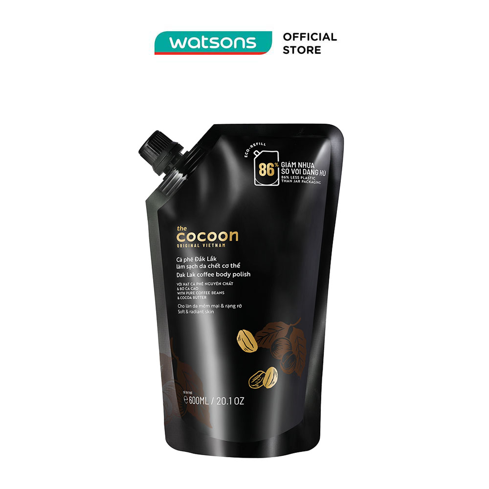 Tẩy Tế Bào Da Cơ Thể Cocoon Eco-Refill Đắk Lắk Coffee Body Polish 600ml