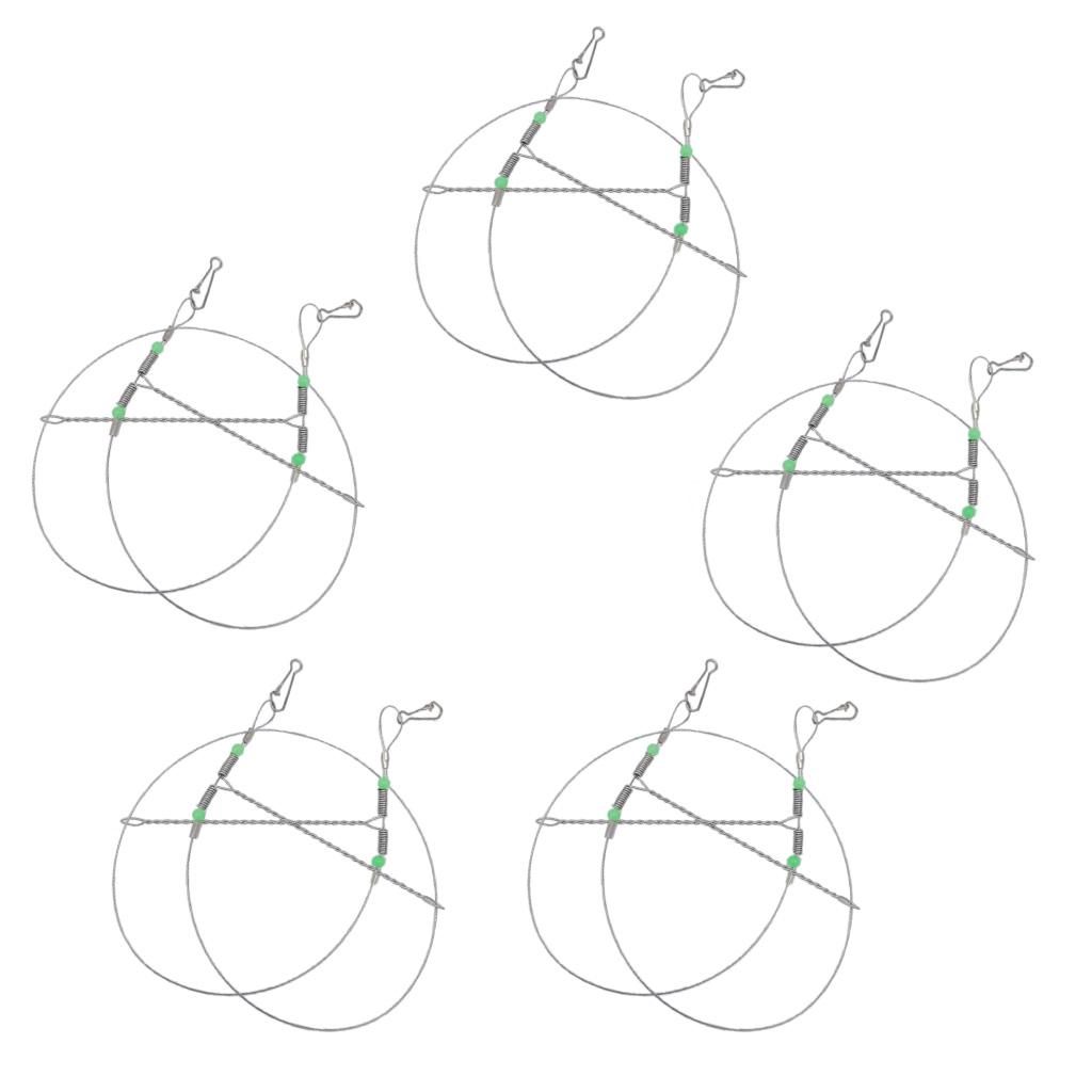 5   Pieces   Anti - Winding   Fishing   Swivel   String   Steel   Wire   Leader